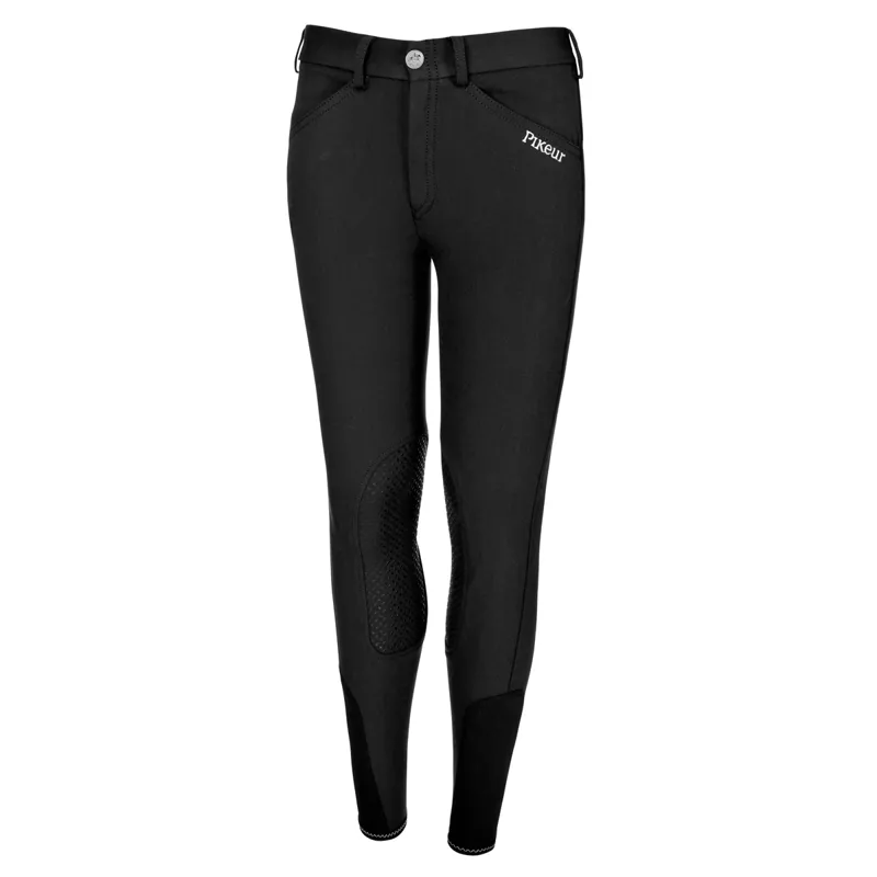 Pikeur Brooklyn Knee Grip Junior Girls Breeches - Black