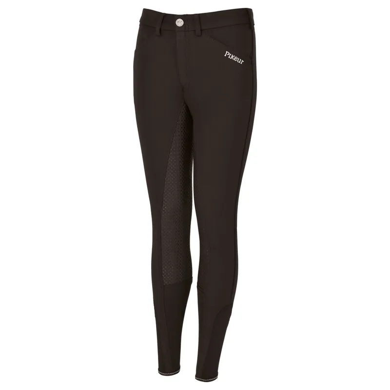 Pikeur Braddy Full Seat Grip Girls Breeches - Black