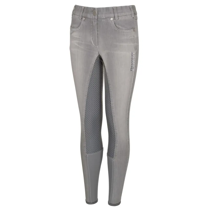 Pikeur Kalotta Grip Jeans Full Seat Girls Breeches - Denim Midgrey