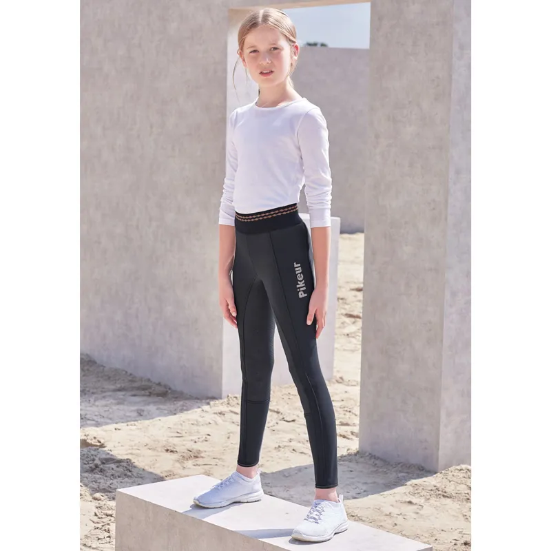 Pikeur Ida Athleisure Grip Full Seat Junior Riding Tights - Dark Shadow-4