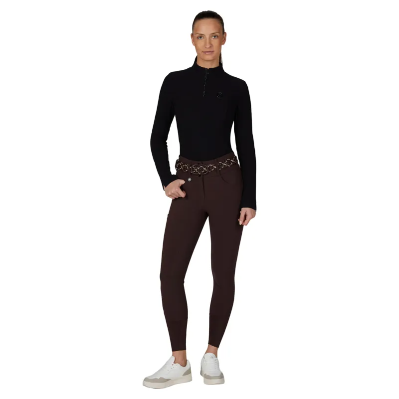 Pikeur 5205 Cantira Womens Full Grip Breeches - Chocolate Brown-1