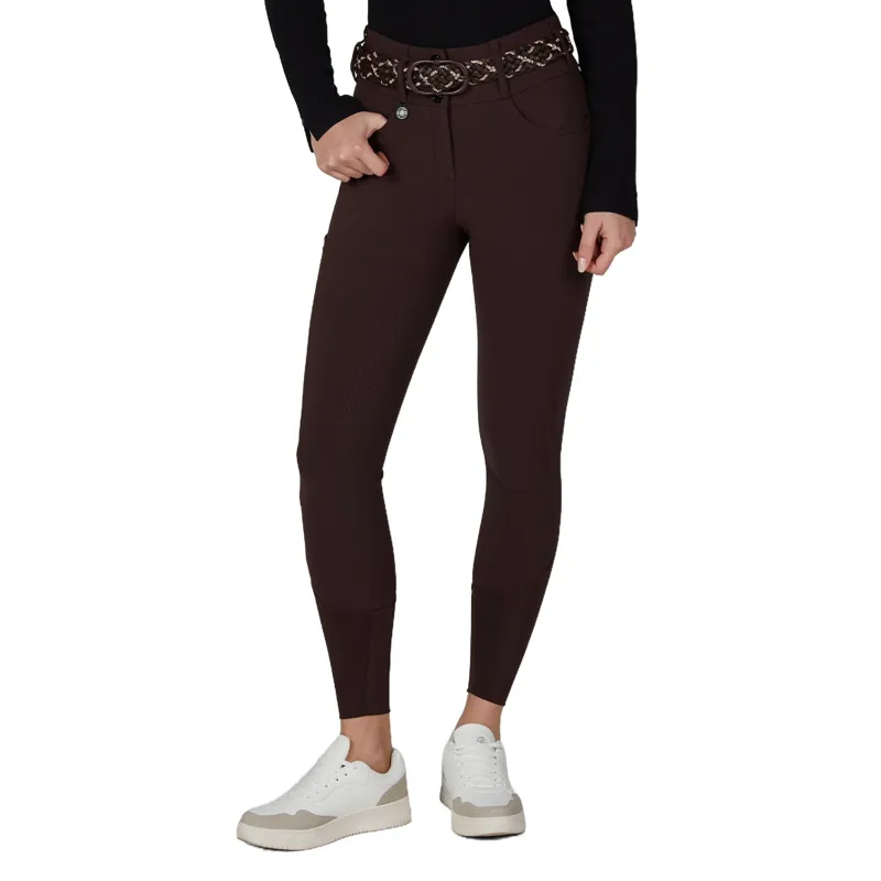 Pikeur 5205 Cantira Womens Full Grip Breeches - Chocolate Brown