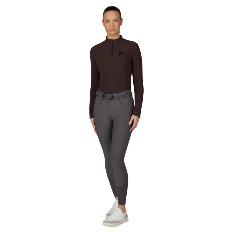 Pikeur Selection Ceelina SD Full Grip Womens Breeches - Basalt Grey-1