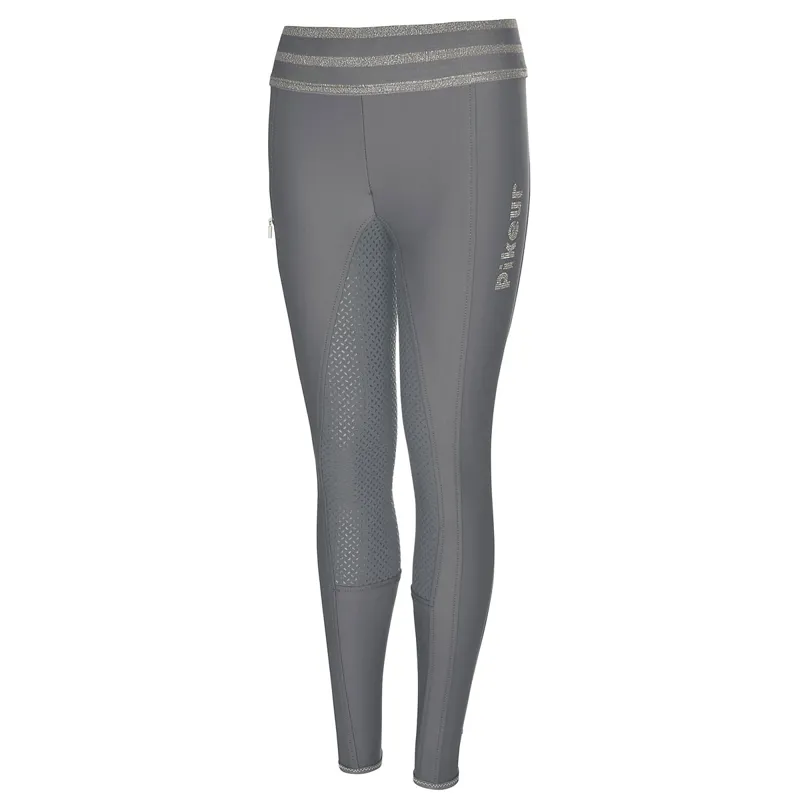 Pikeur Ida Athleisure Grip Full Seat Junior Riding Tights - Light Grey