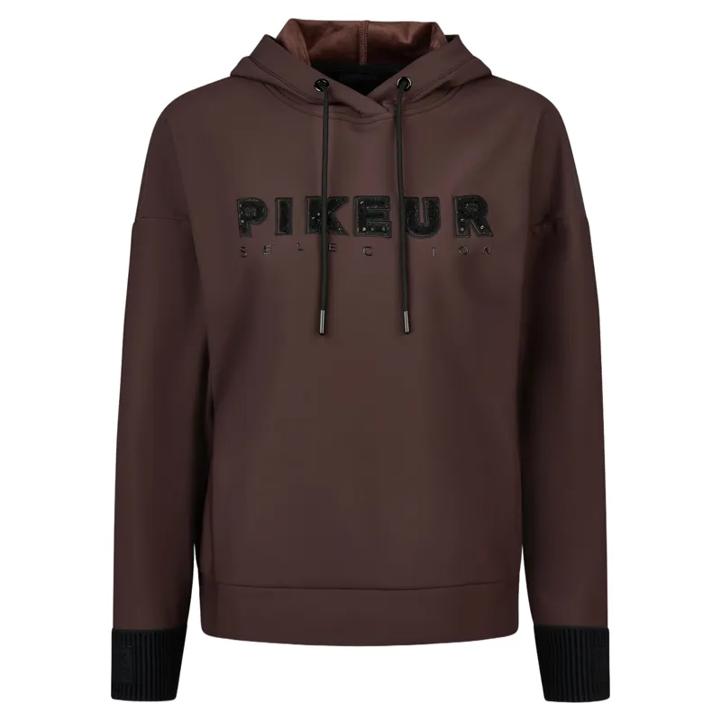 Pikeur Selection 2282 PlushLuxe Womens Hoodie - Chocolate Brown-2