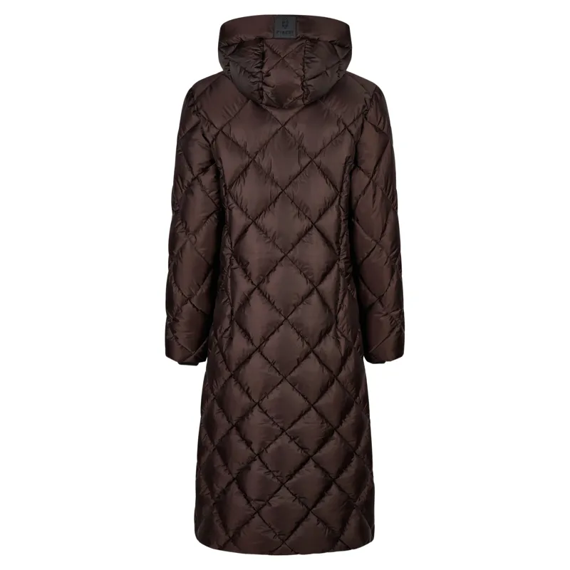 Pikeur Selection 2025 Diamond Quilted Womens Long Coat - Chocolate Brown-1