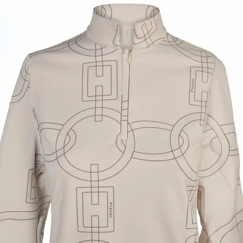 Pikeur Selection 8284 Womens Half Zip Shirt - Pale Grey-1