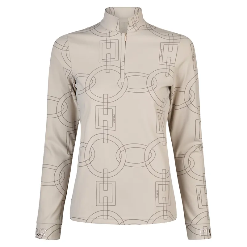 Pikeur Selection 8284 Womens Half Zip Shirt - Pale Grey