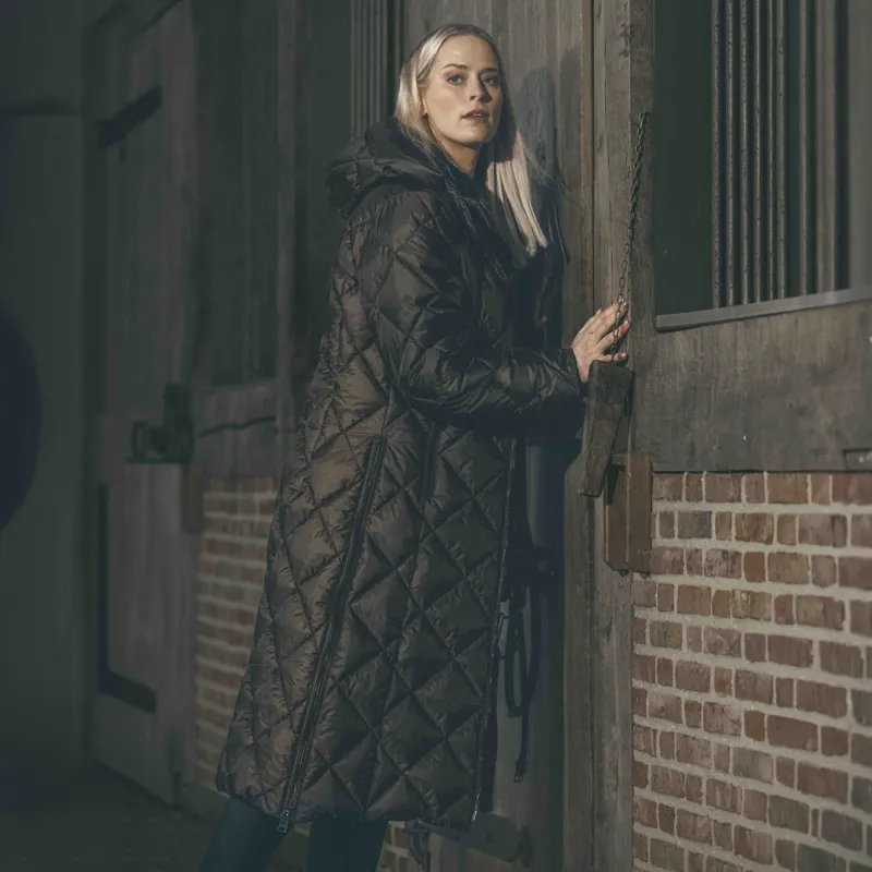 Pikeur Selection 2025 Diamond Quilted Womens Long Coat - Chocolate Brown-3