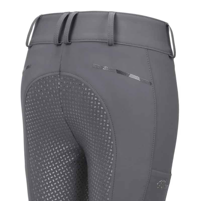 Pikeur Xenia 9306 Full Grip Junior Girls Breeches - Light Grey-2