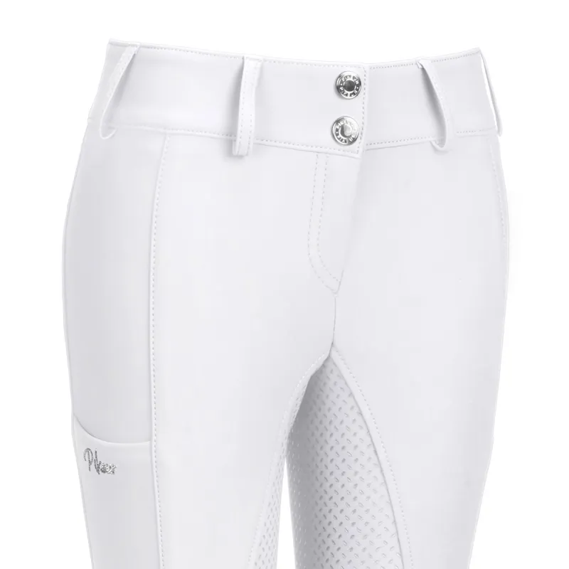 Pikeur Xenia 9306 Full Grip Junior Girls Competition Breeches - White-1