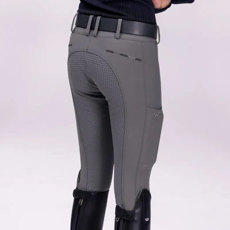 Pikeur Xenia 9306 Full Grip Junior Girls Breeches - Light Grey-4