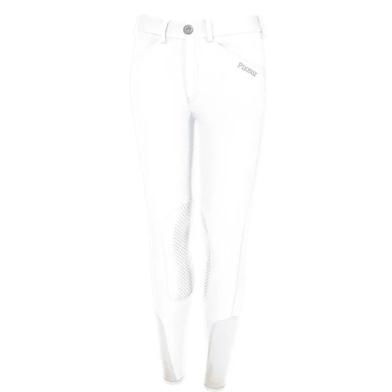 Pikeur Brooklyn Knee Grip Junior Girls Competition Breeches - White-1