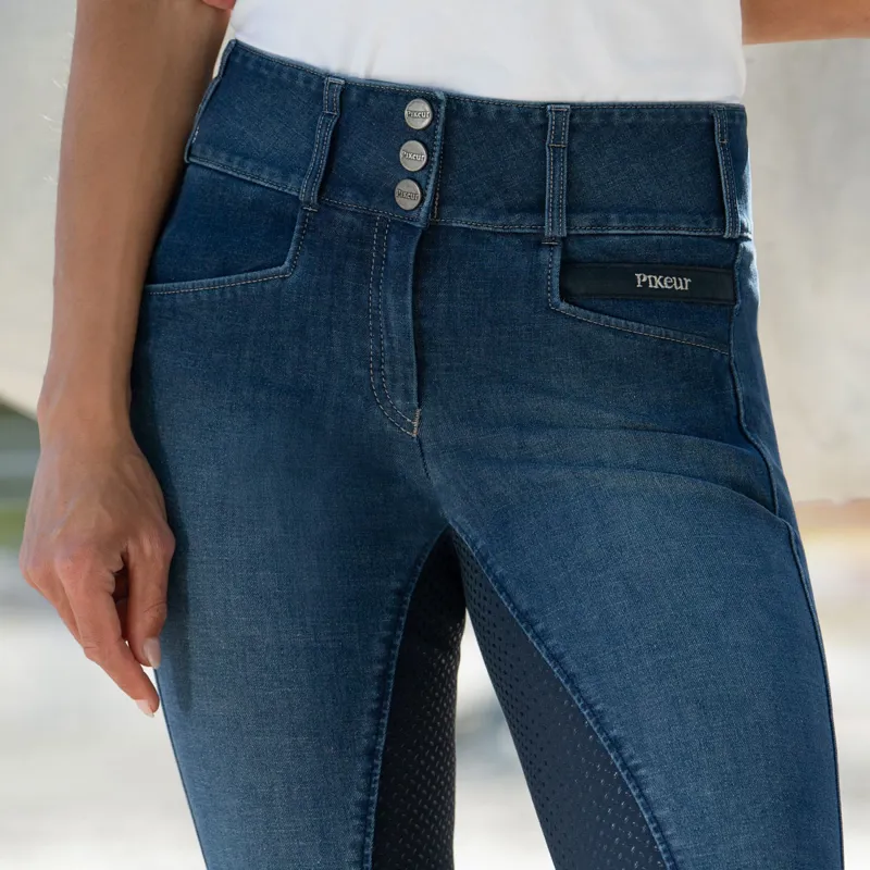 Pikeur Candela Jeans Grip Full Seat Ladies Breeches - Denim Blue-4