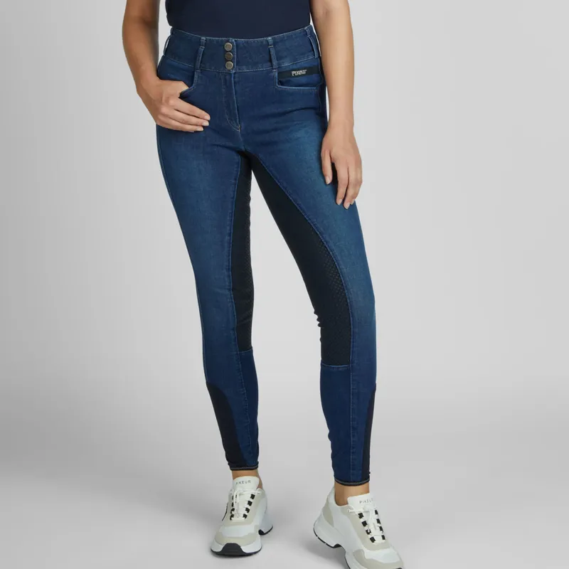 Pikeur Candela Jeans Grip Full Seat Ladies Breeches - Denim Blue-2