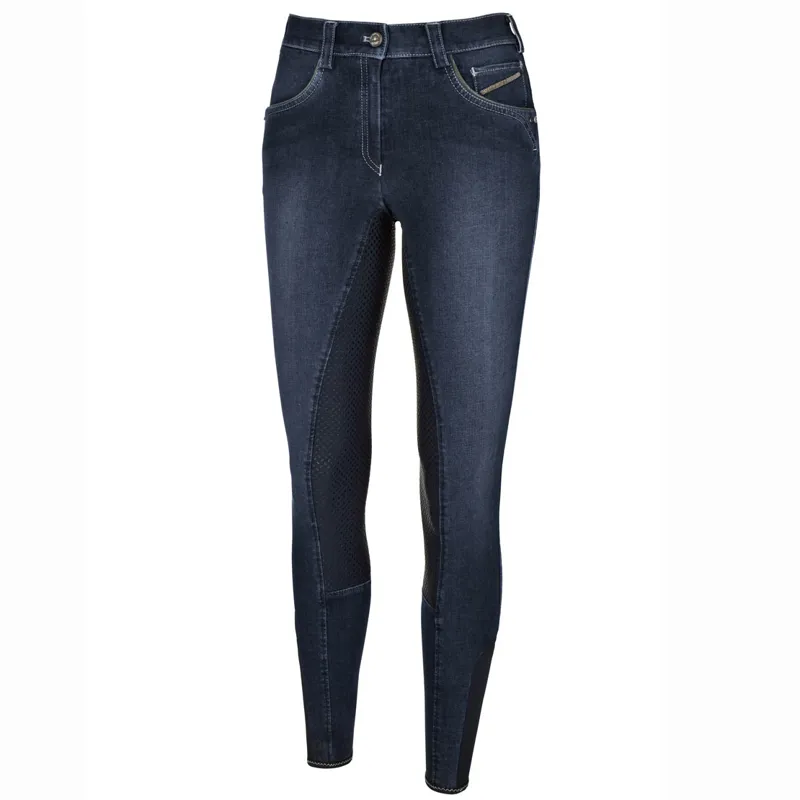 Pikeur Darjeen Full Seat Grip Jean Breeches - Denim Blue/Night Blue