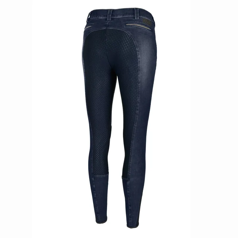 Pikeur Darjeen Full Seat Grip Jean Breeches - Denim Blue/Night Blue-1