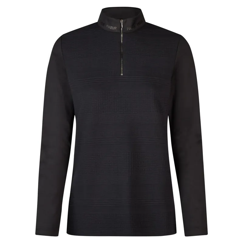 Pikeur Sports Structure 6271 Ladies Zip Neck Top - Black