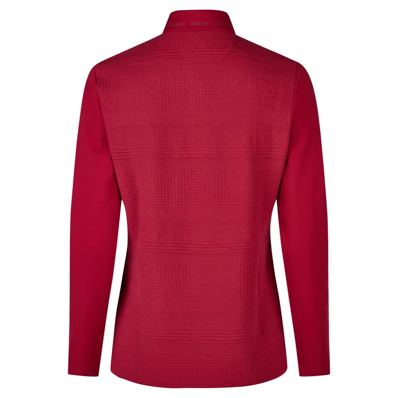 Pikeur Sports Structure 6271 Ladies Zip Neck Top - Rumba Red-1