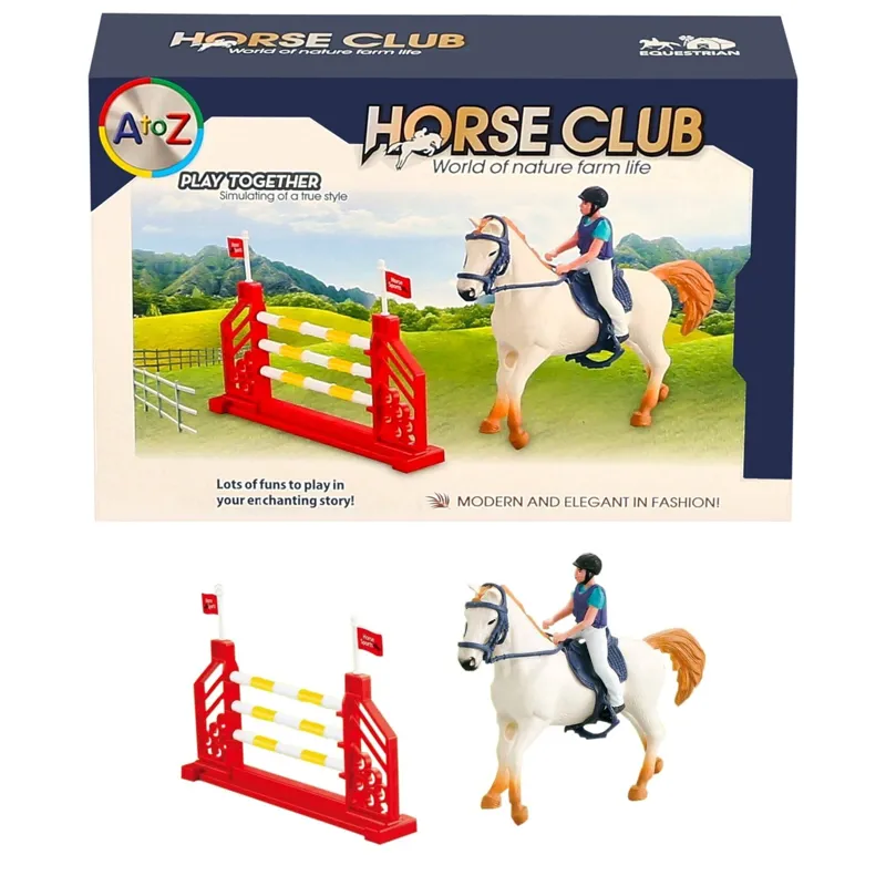 Platinum Horse and Hurdle Toy Play Set - Dun