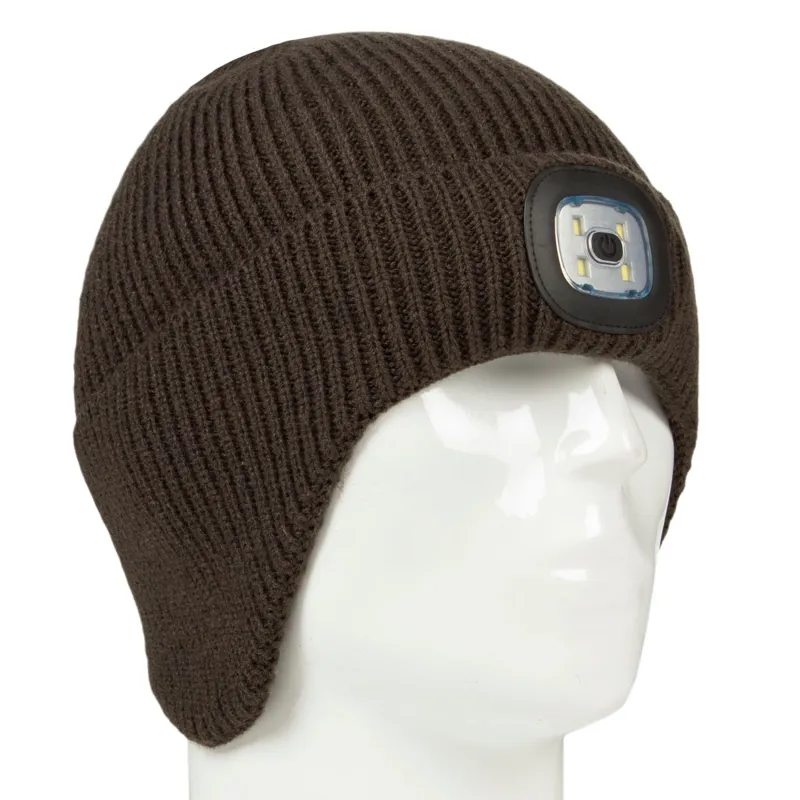 Platinum Arran LED Beanie Hat - Forest Green