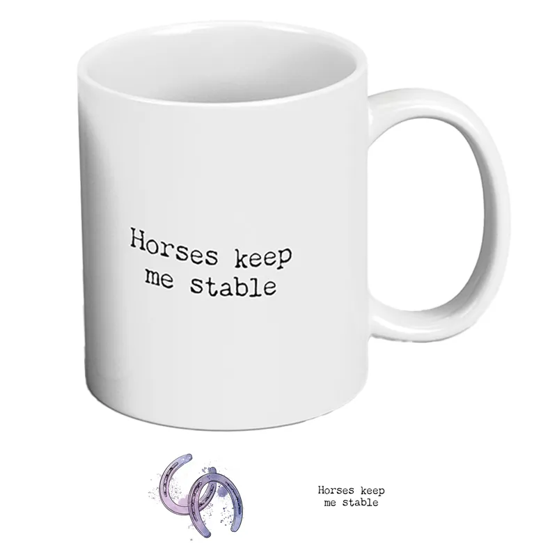 Vivid Squid Ceramic Mug - Horses Keep Me Stable