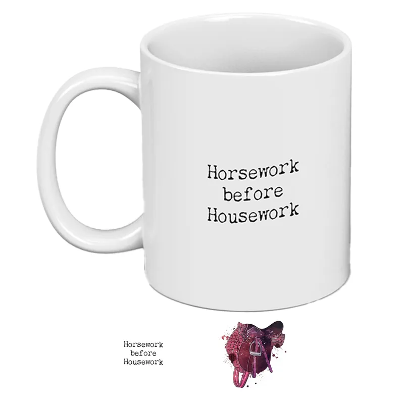 Vivid Squid Ceramic Mug - Horsework Before Housework