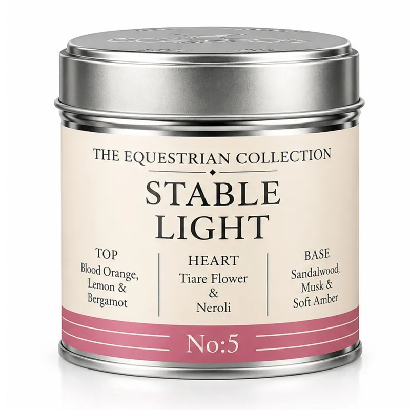 Platinum Equestrian Collection Scented Candle - Stable Light