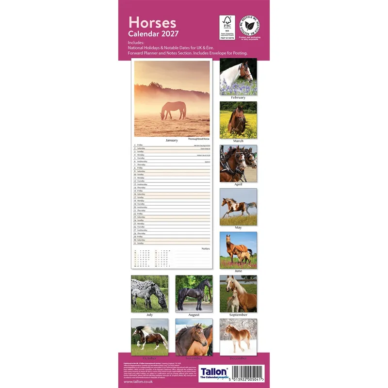 Platinum Slim 2027 Calendar - Horses-2