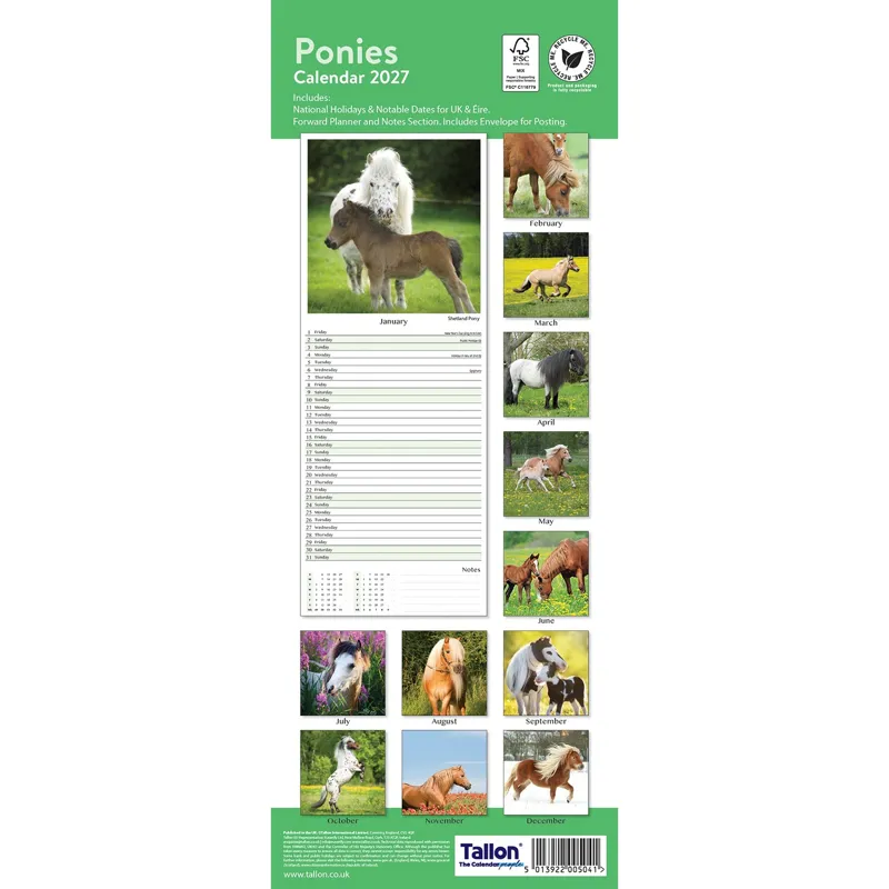 Platinum Slim 2027 Calendar - Ponies-2
