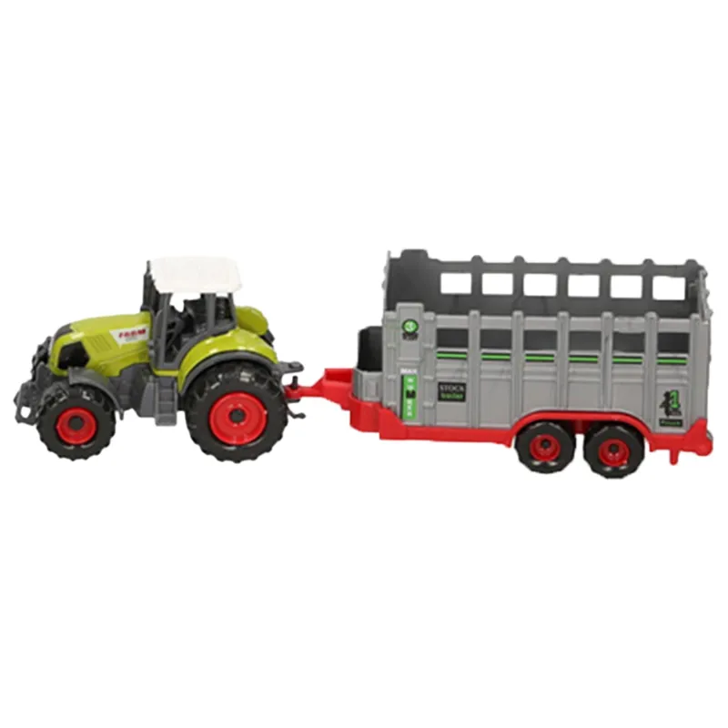 Platinum Farm Tractor and Trailer Toy - Stock Trailer/Green/Grey