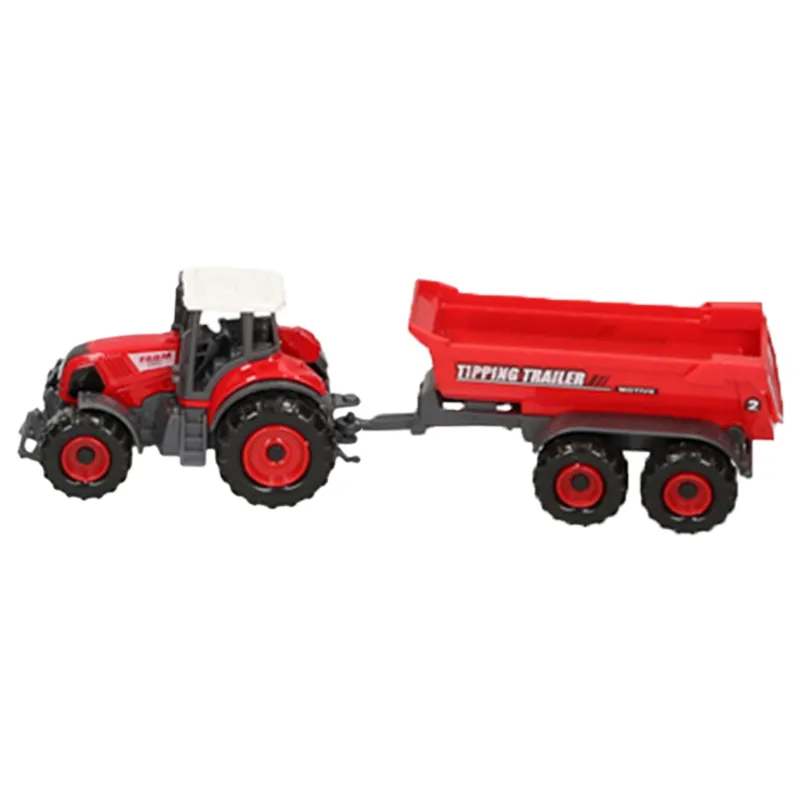 Platinum Farm Tractor and Trailer Toy - Tipping Trailer/Red/Red