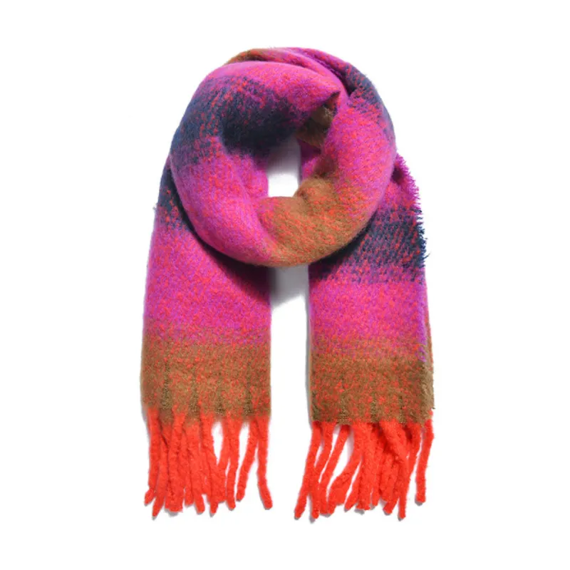 Platinum Lanark Knitted Scarf - Fuchsia