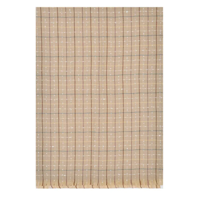Platinum Lomond Woven Check Scarf - Beige-2