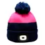 Platinum Mull Ladies Waterproof LED Pom Beanie Hat - Navy/Cerise