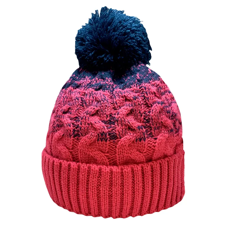Ladies navy bobble hat sales