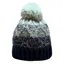 Platinum Skye Ladies Knitted Waterproof Beanie Bobble Hat - Grey/Navy