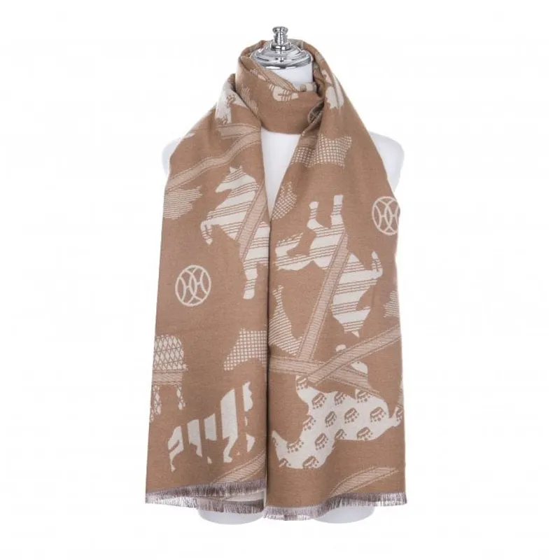 Platinum Park Lane Viscose Woven Scarf - Taupe