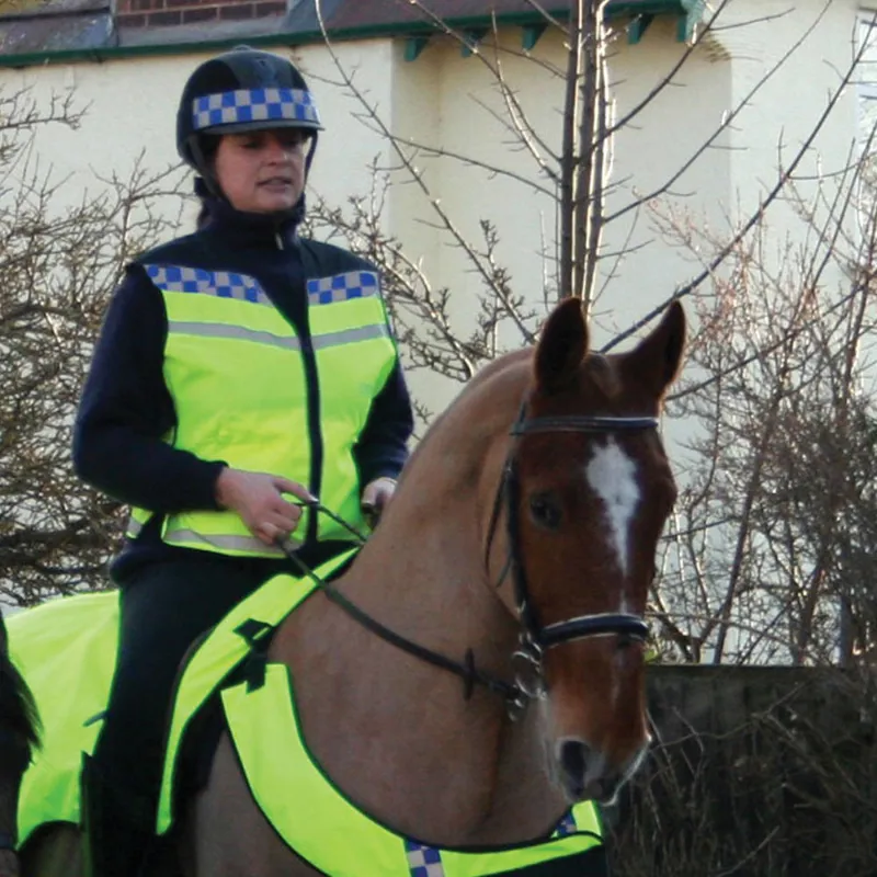 Equisafety Polite Reflective Air Waistcoat - Yellow PLEASE SLOW DOWN-2