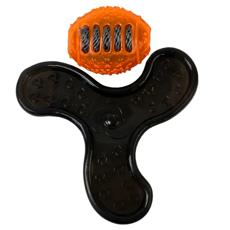Pooch Products Rugby Ball and Frisbee Dog Toy - Orange
