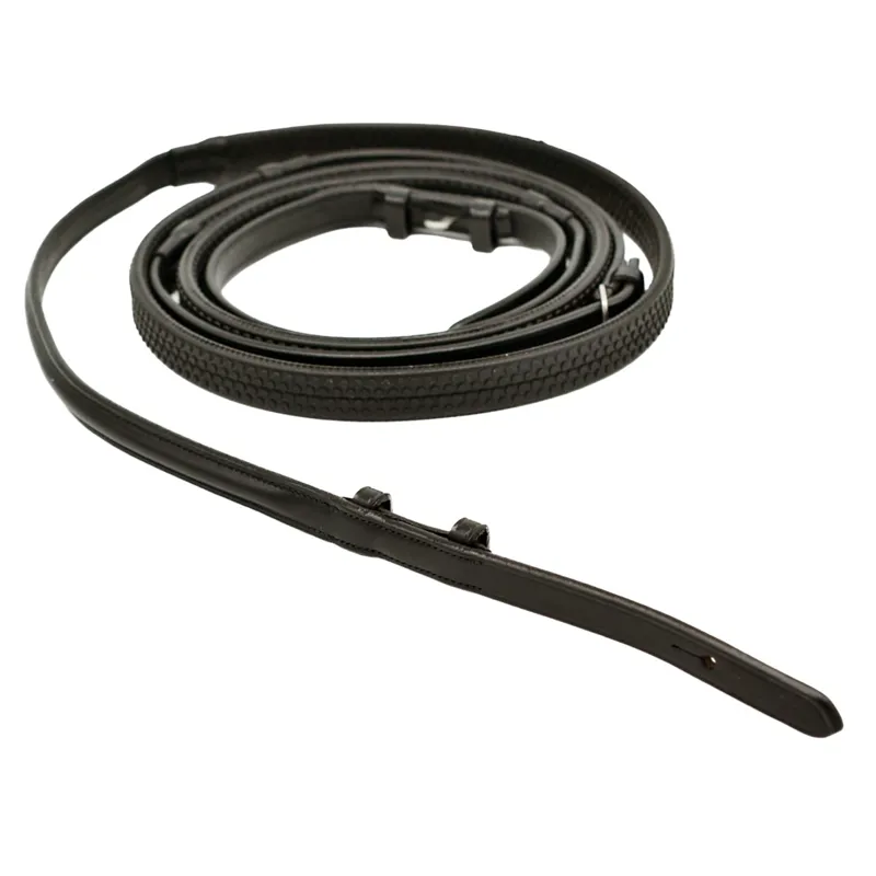 Dever Platinum Raised Rubber Grip Reins - Brown