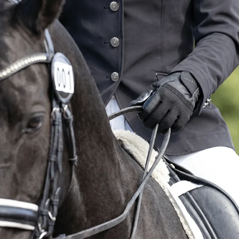 Equetech Pro-Mesh Adults Riding Gloves - Black-2
