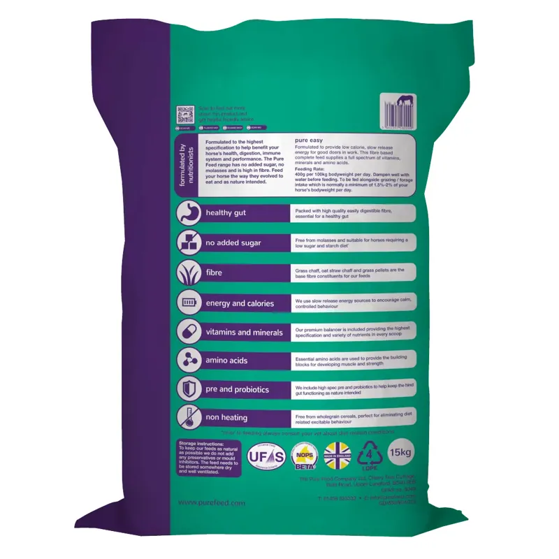 Pure Feed Pure Easy Low Calorie Complete Horse Feed - 15kg-1