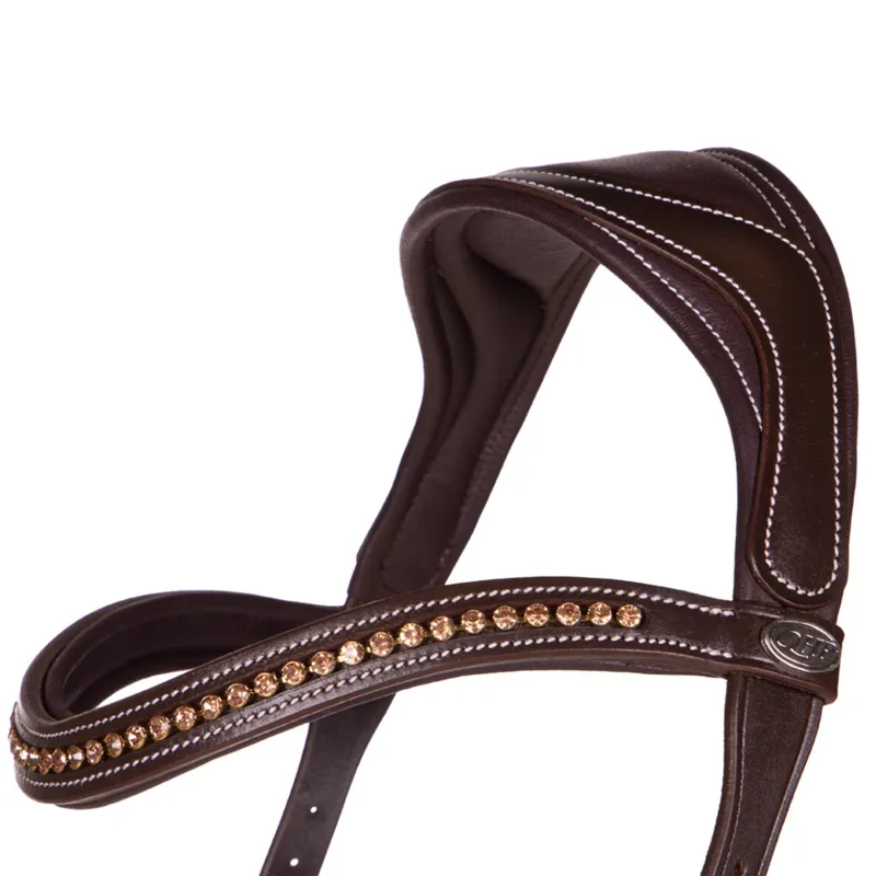 QHP Bitless Anatomical Bridle with Reins - Brown-1