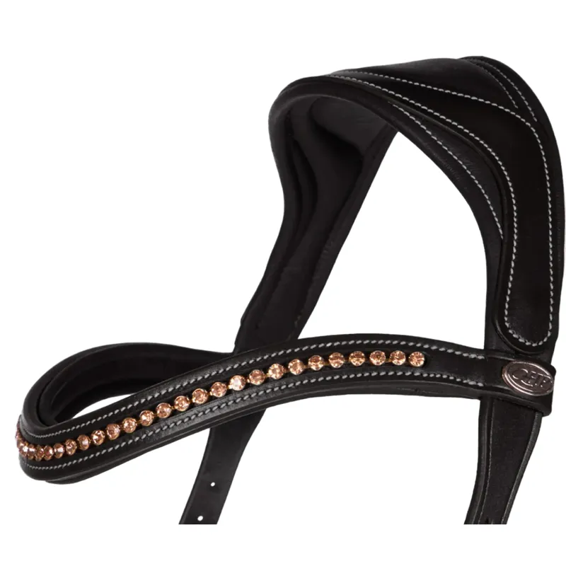 QHP Anatomical Bitless Bridle with Reins - Black-4