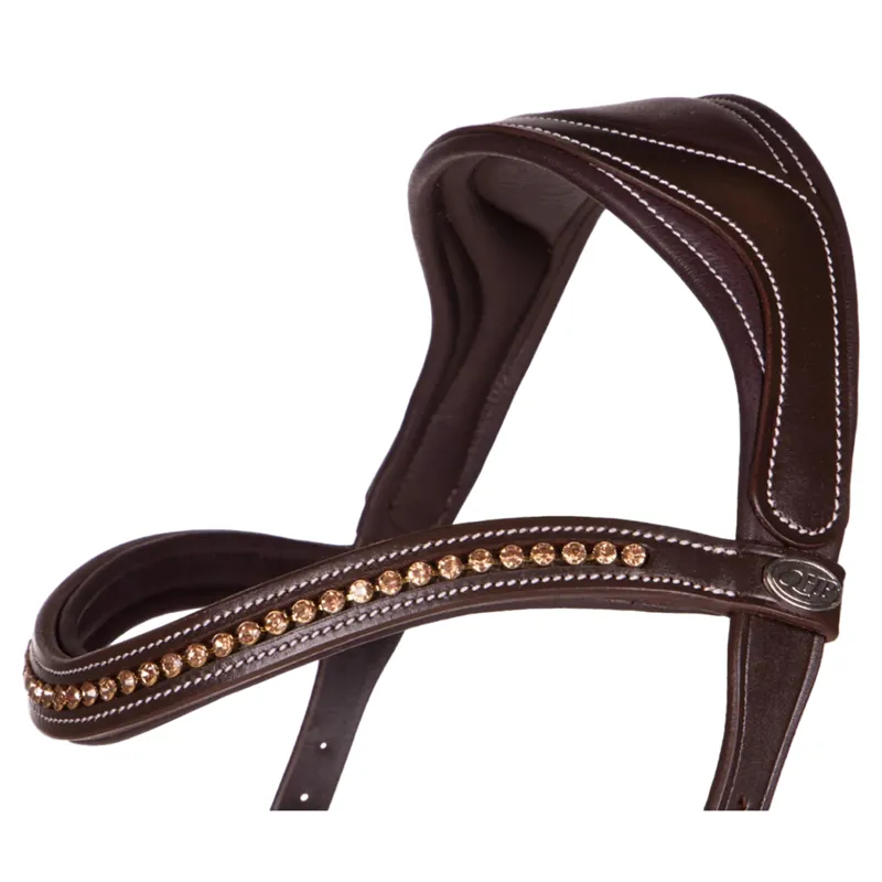 QHP Anatomical Bitless Bridle with Reins - Brown-3