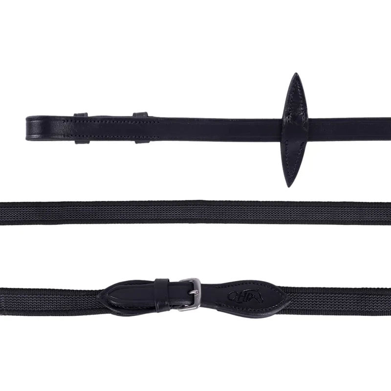 QHP Anti-Slip Reins - Black-1