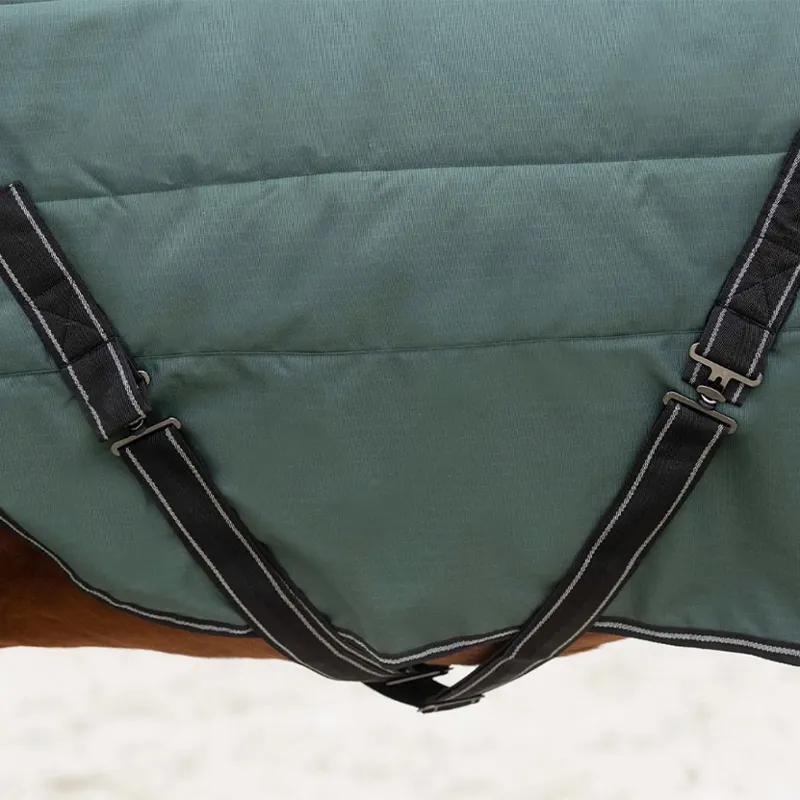 QHP Avélie 200g Stable Rug with Shoulder Cut Out - Jungle Green-4