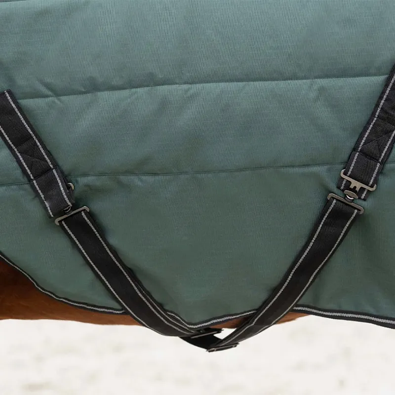 QHP Avélie 200g Stable Rug with Shoulder Cut Out - Jungle Green-3