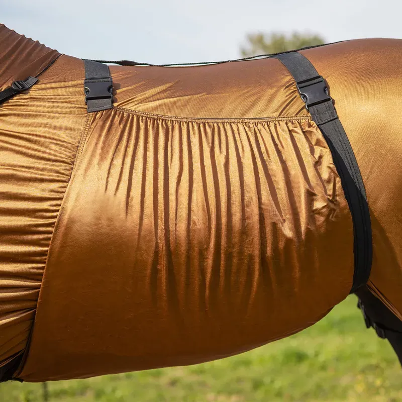 QHP Big Neck Sweet-Itch Combo Neck Fly Rug - Brown-3
